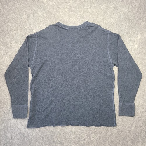 LL Bean River Drivers Henley Shirt Mens XXL Blue Two Layer Wool Blend Outdoor - Picture 2 of 6