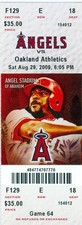 2009 Angels vs Oakland A's Ticket: Maicer Izturis hit a two-run homer