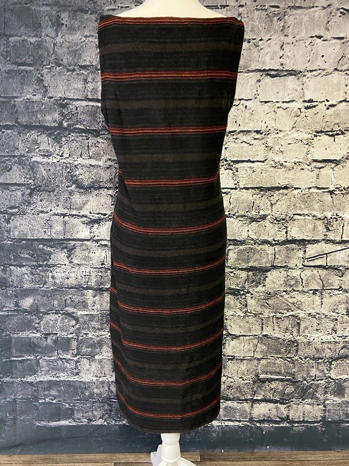 Lauren Ralph Lauren Dress Womens Medium Brown Black Striped Knit Sleeveless Midi - Image 2 of 4