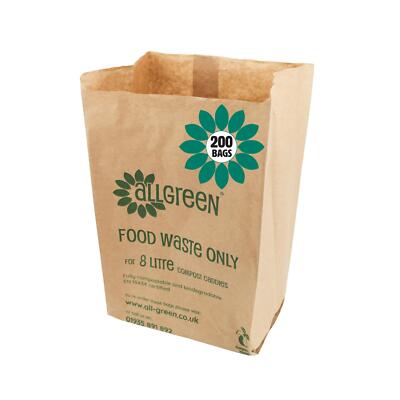 EcoSack 8L Papier Kompostierbare Beutel (200 Beutel)