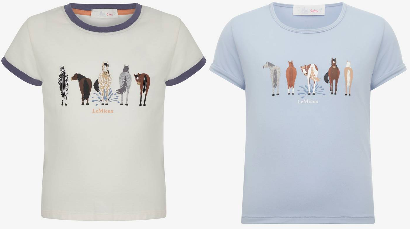 T shirt LeMieux Mini Puddle Pals maglietta bambini morbida comoda giocattolo pony top nebbia età 3 10