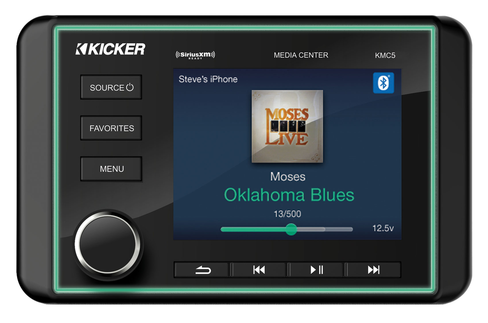 Морской цифровой медиаресивер KICKER KMC5 с Bluetooth 8 динамиками Black Tower