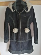 Hooch Faux Sheepskin Effect Coat With Detachable Faux Fur Hood