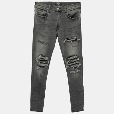 Amiri Grey Distressed Denim Skinny Jeans M Waist 31 Amiri Grey Distressed Denim Skinny Jeans M Waist 31