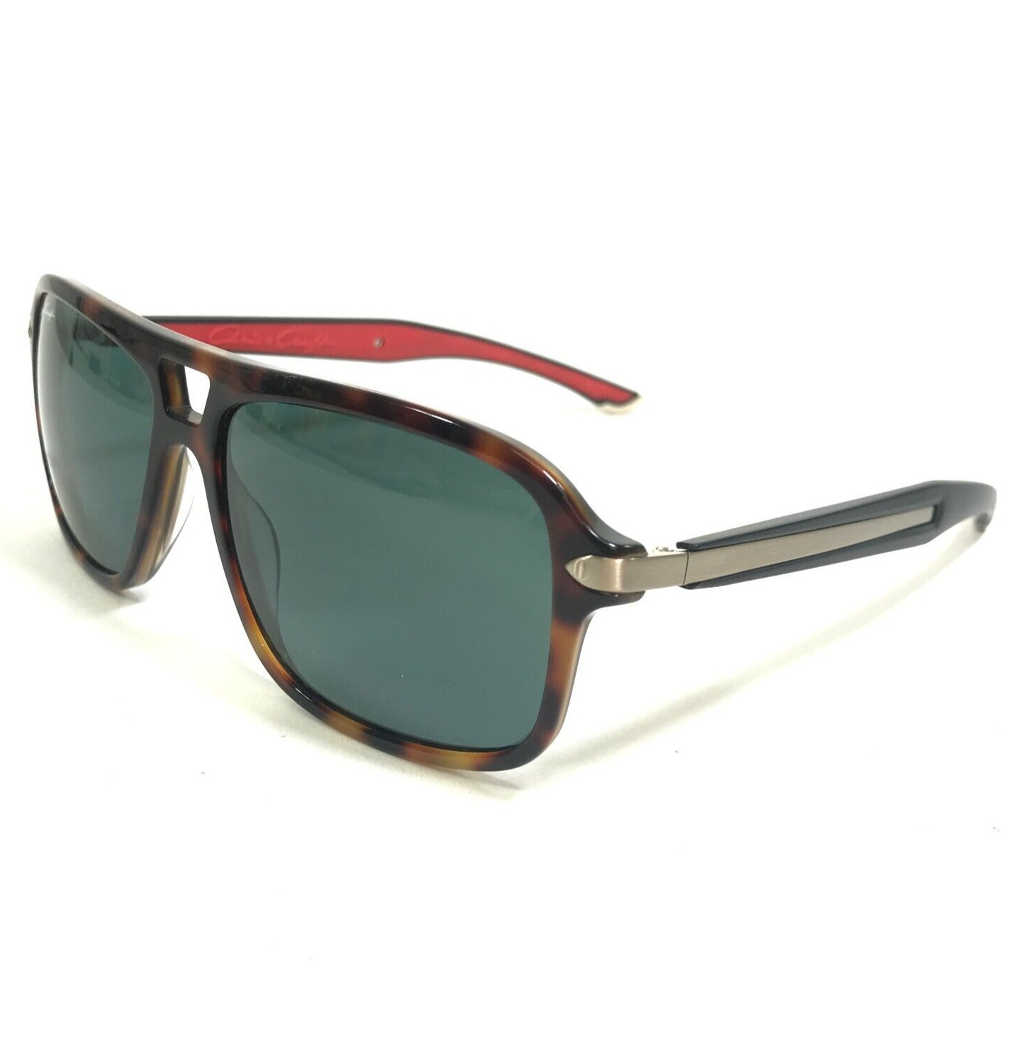 Солнцезащитные очки Craft and Craft CF3002 01N2 в черно красной черепаховой оправе с зелеными линзами 31090₽