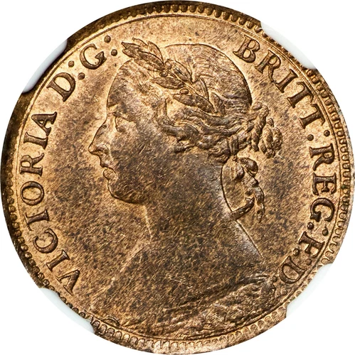 GREAT BRITAIN: 1895  1 /4 P ENNY Farthing NGC MS63 (Bun Head, S-3958) FARTHING