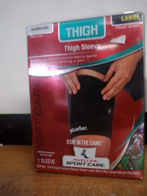 NEW MUELLER SPORT CARE 444LG THIGH SLEEVE LARGE 25-27 '' LEVEL MODERATE BLACK