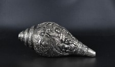 Statue de tige en laiton de baleine blanche pour temple de Pooja l conque en ...