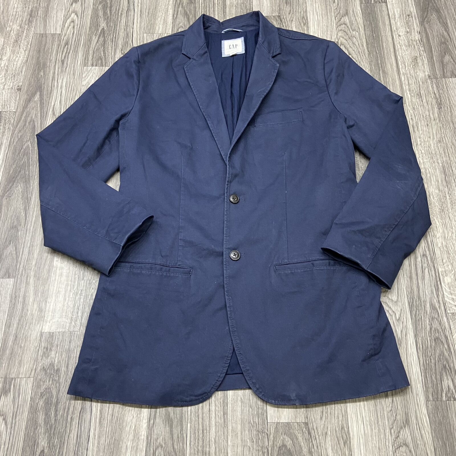 GAP Button Front Lined Stretch Blue Blazer Jacket… - image 2