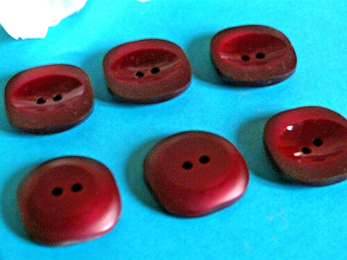 369C Chequerboard Buttons " Winery " Burgundy Lot Of 6 Buttons Ép. 1960 - Picture 3 of 3