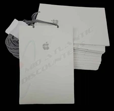 20 APPLE Store Paper Bag Rare Happy Holiday Christmas White 11x8x5 Rope Handles