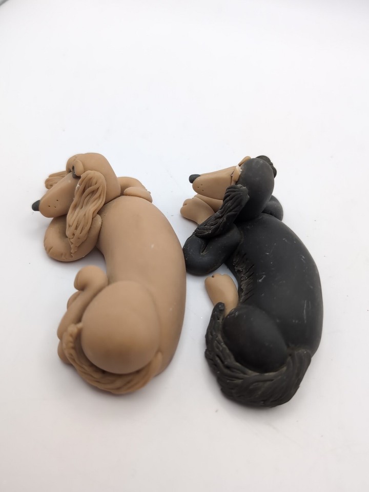 2 Cecile Baird Polymer Clay Afghan Hound Dog Figurines eBay