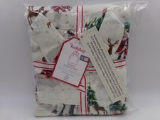 Pottery Barn Kids Holiday Santa Nightgown Size 10 White Multi Reindeer 9965F