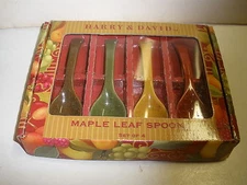 NEW Harry & David Maple Leaf Spoons set of 4 (O45)