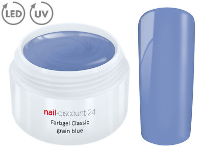 Color UV Gel LED FARBGEL GRAIN BLUE French Modellage Nail Art Design Nagel Blau