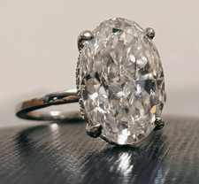6.25 Ct Oval Certified White Diamond Solitaire Ring-Great ! Tariff Free Delivery