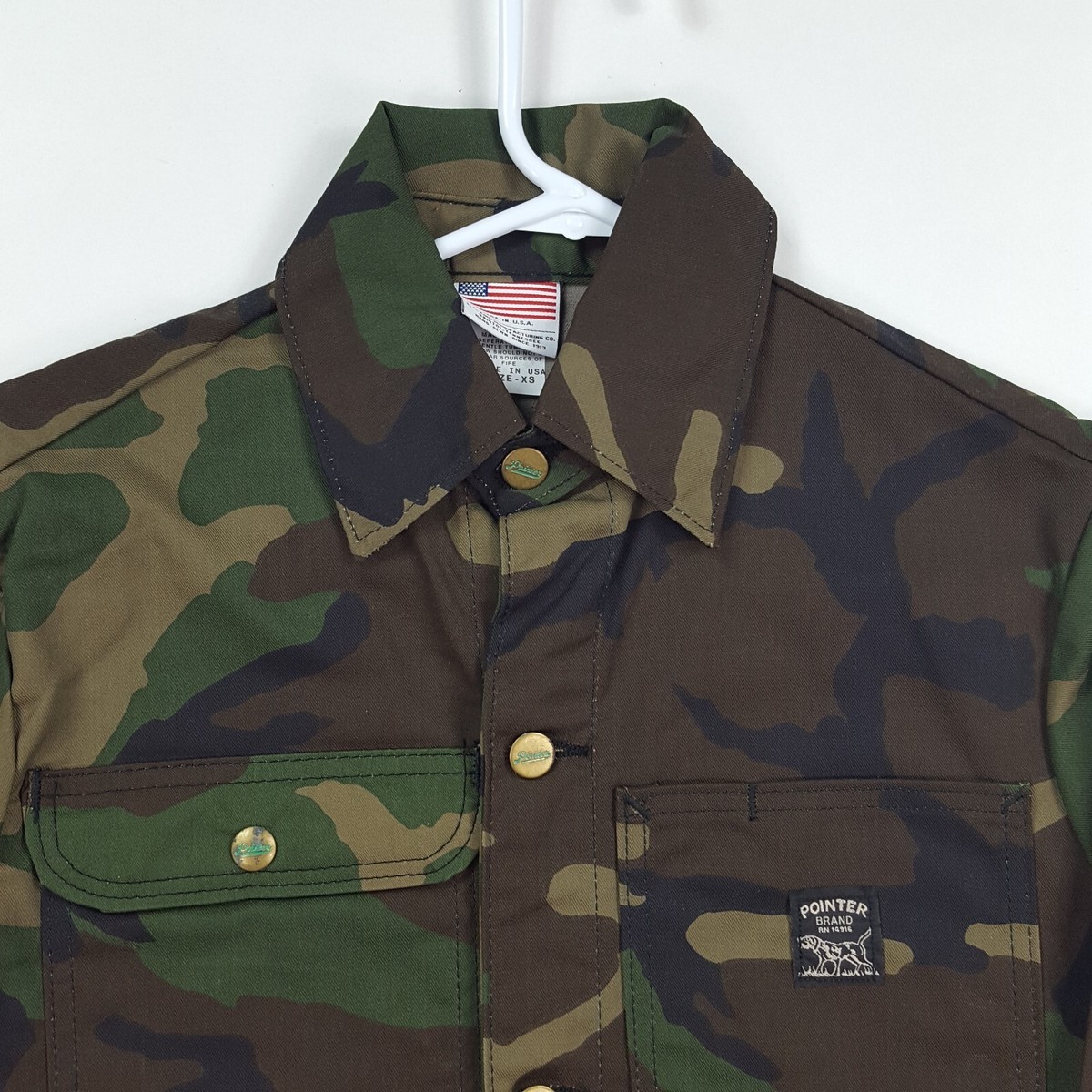 Pointer Brand Camo USA Made Mens Size XS Hunting Jacket