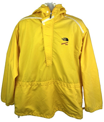 The North Face Men's Yellow Nylon Rain Jacket Pullover 1/2 Zip Size L 1990's VTG