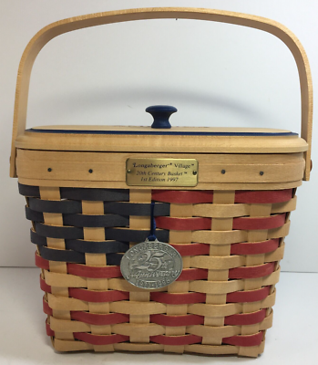 ロンガバーガー♪1997年製 Longaberger 1997 America 20th Century Basket 1st Edition 25th