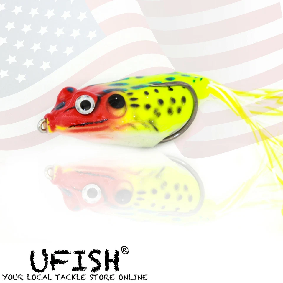 UFISH Soft Frog Lures 10PCS Set Bass Top Water Colourful Fishing Lot Crankbait - Image 2 of 4