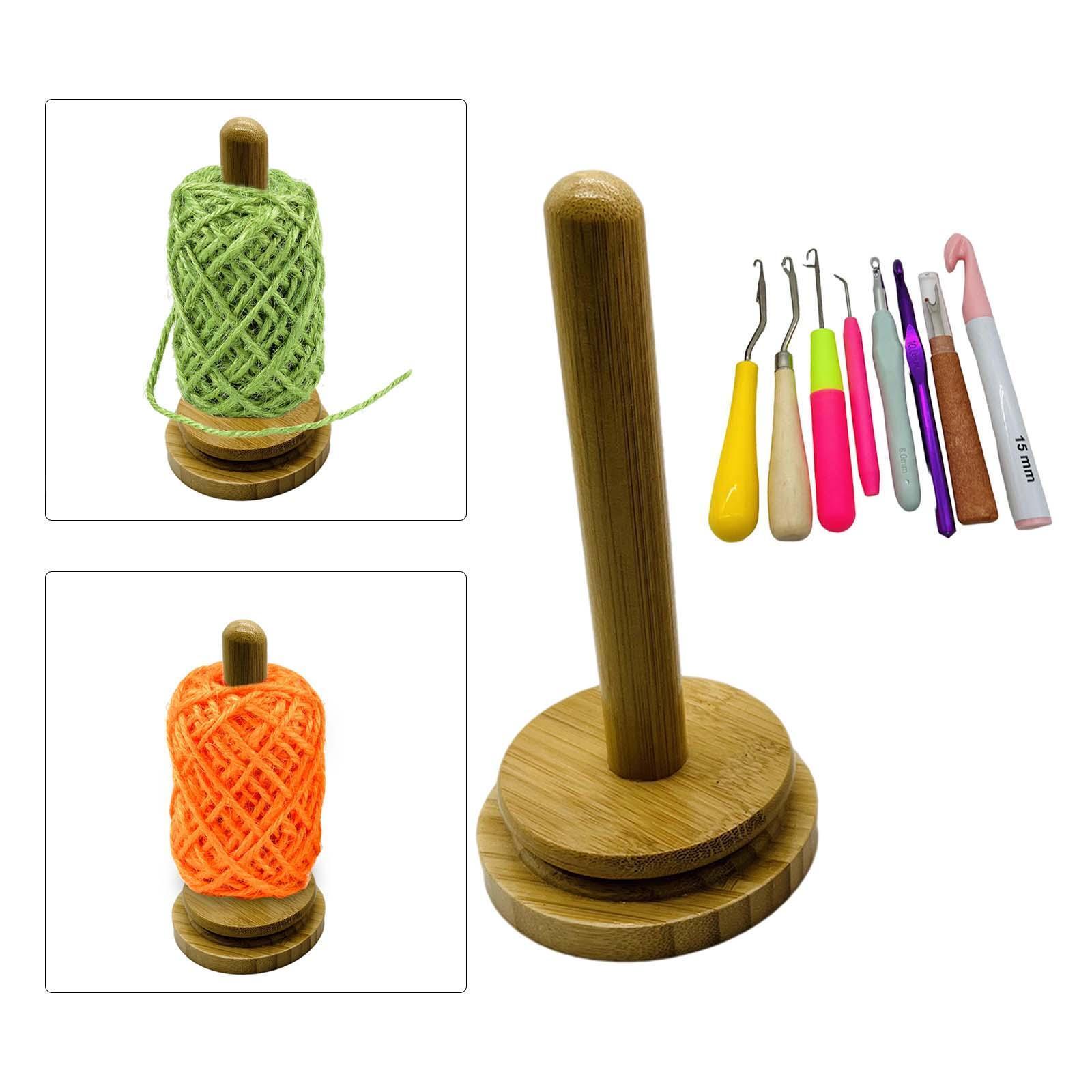 Yarn Ball Holder with 8 Crochet Hooks Yarn Rolling Holder for Ribbon