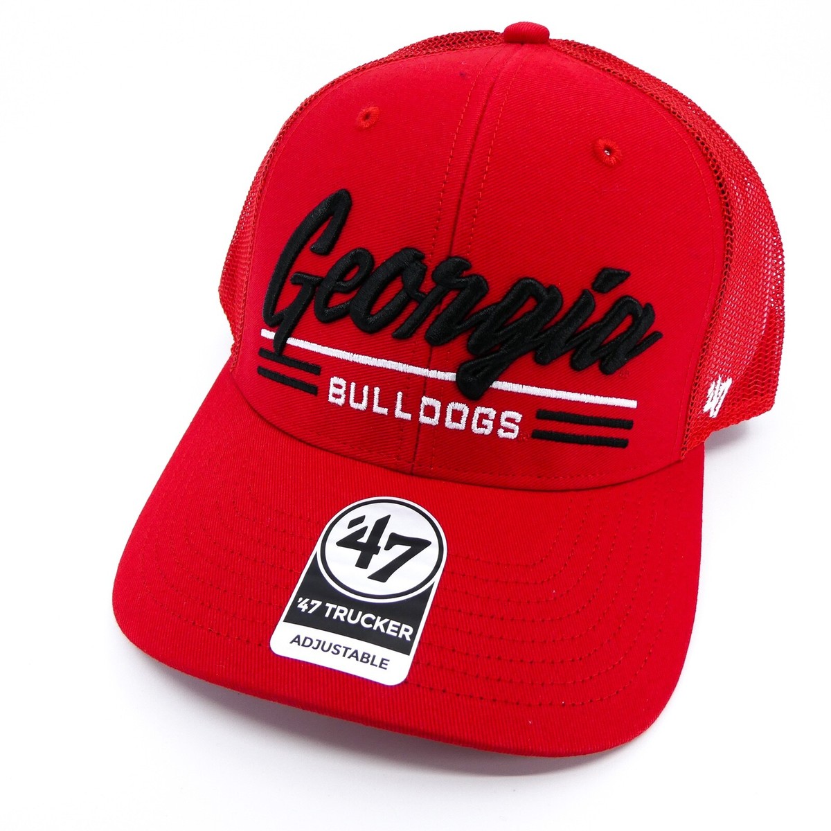 '47 Brand Georgia Bulldogs Hat Mens Red Snapback Trucker Cap UGA Streetwear  New