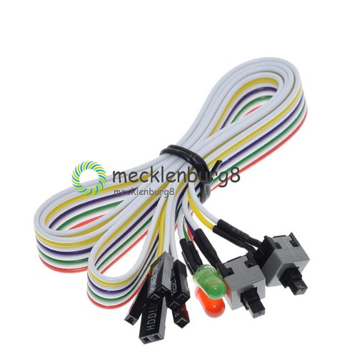 65cm ATX PC Desktop Case Power On Off Reset Cable with Dual Switch LED NEW - Bild 5 von 5