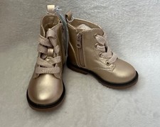 Cat  Jack Combat Boots Toddler Girls Sz 6 Giovanna Rose Gold Zip