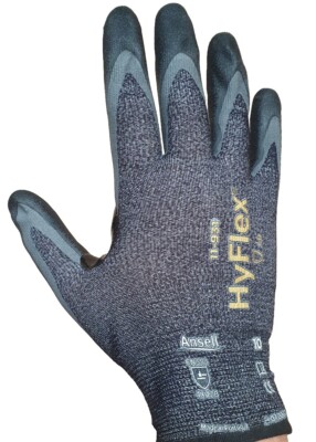 12 Paar Ansell Hyflex 11-931 Oel Schnitt-schutz Arbeits-handschuhe Montage Gr 10