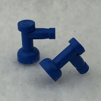 LEGO 4599b Blue Tap 1 x 1 without Hole in Nozzle End (x2)