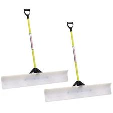 2PK The Snow Plow 48" Snow Shovel 50548 Poly Blade D-Handle Snow Pusher SnowPlow