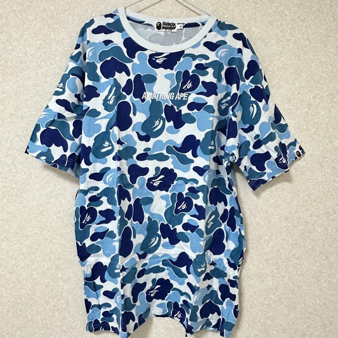 Used BAPE Shirt XL Authentic Rare Blue Camo S/S Tee | eBay