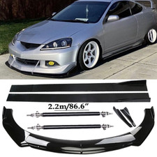 Front Bumper Lip Spoiler Side Skirts Rear Glossy Black For Acura Rsx Dc5