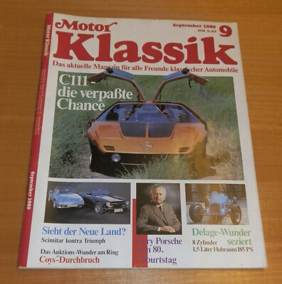 Motor Klassik 9/1989, Glas 1700 GT, Scimitar 1800 Ti geg. Triumph TR 6, C 111.