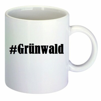 Kaffeetasse #Grünwald Hashtag Raute Keramik Höhe 9,5cm in Weiß