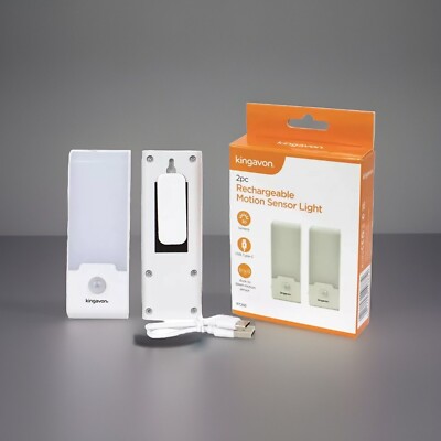 2pc Indoor Motion Sensor Light USB Rechargeable LED Lights 30 Lumens ...