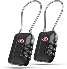 TSA Luggage Lock Holiday Travel Lock Digit Combination Black Color  (2 Pack)