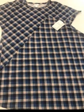 Lularoe Maria Dress Women🦄 Blue Trellis Plaid  3XL XXXL 26/28 24/26 Plus New