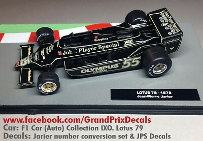 F1 Collection LOTUS 79 John Player Special 1978 water slide decals