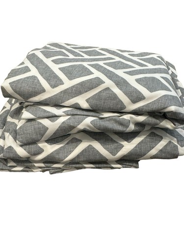 New Half Price Drapes Gray Martinique cotton Curtains 50” x 108" Two panels a5 - Picture 7 of 11