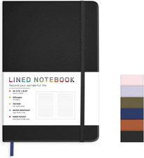Lined Journal Notebook for Women Men, 200 Pages A5 Hardcover Leather Journals fo