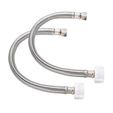 2Pack, Toilet Hose Water Supply Line - 12" Length 3/8" COMP X 7/8" BC Braided T