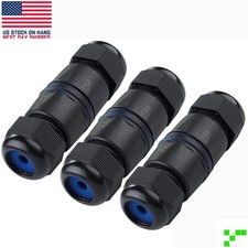 3x Waterproof Ethernet Cable Coupler CAT6 CAT5e Inline Shielded RJ45 Outdoor F-F