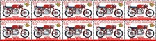 Ducati GS125 Marianna 1954 Classic Motorcycles Vignette Mint Stamp Strip of 10