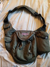 Vintage Army Green Jansport Green Mens Hiking Crossbody Backpack