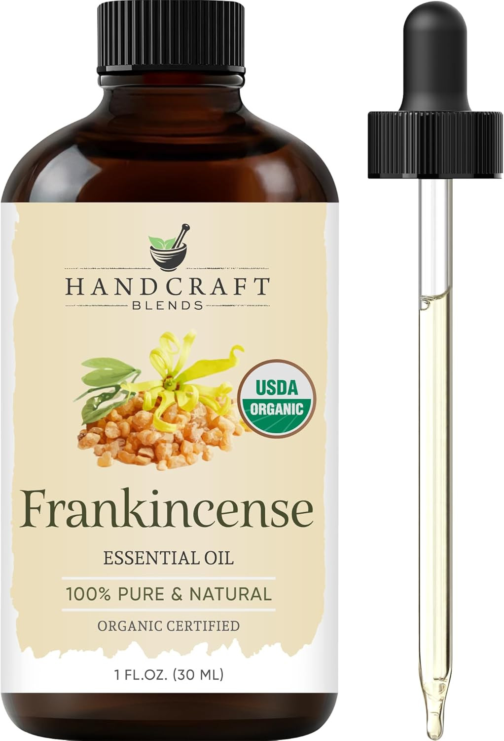 Organic Frankincense Essential Oil – 1 Fl Oz – 100% Pure and Natural – Premium G
