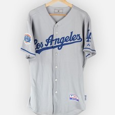 Majestic Los Angeles Dodgers 1955 World Championship Patch Baseball Jersey Sz 42