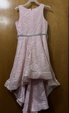 Rare Editions Pink Girls Dress Size 8 Lace Overlay Sleeveless Spring Easter