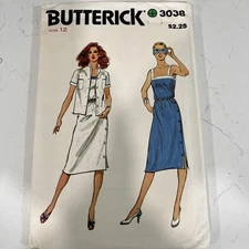 Butterick 3038 Womens Dress Sewing Pattern Size 12 UNCUT 1970s