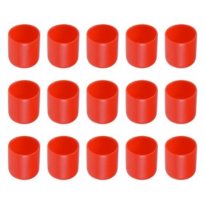 Screw Thread Protector Cover Rubber End Caps for Screw Bolt 27mm ID/Red/15 Pcs